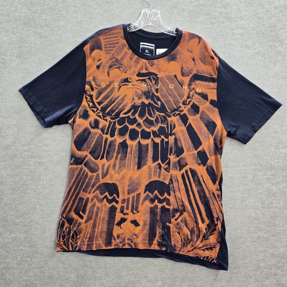 Sean John Men Shirt XL Blue Phoenix Bird Hip Hop Streetwear Y2K Tee‎